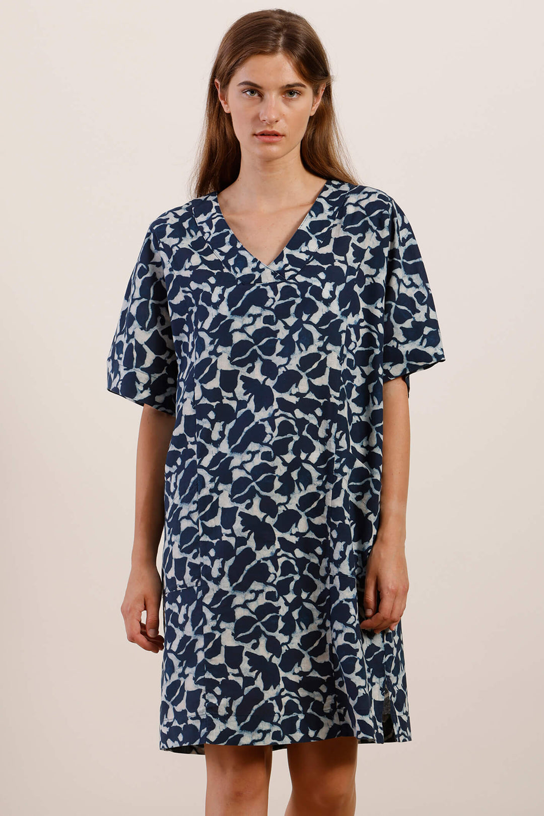 Mat De Misaine 10244 Rafale Indigo Blue Print Dress - Shirley Allum Boutique