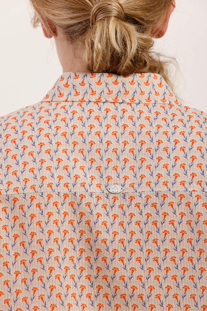 Mat De Misaine 20164 Cozumel Imprime Orange Cayenne Shirt - Shirley Allum Boutique