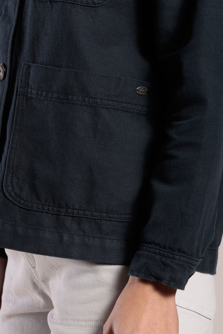 Mat De Misaine 25265 Verone Navy Button Front Shirt Jacket - Shirley Allum Boutique