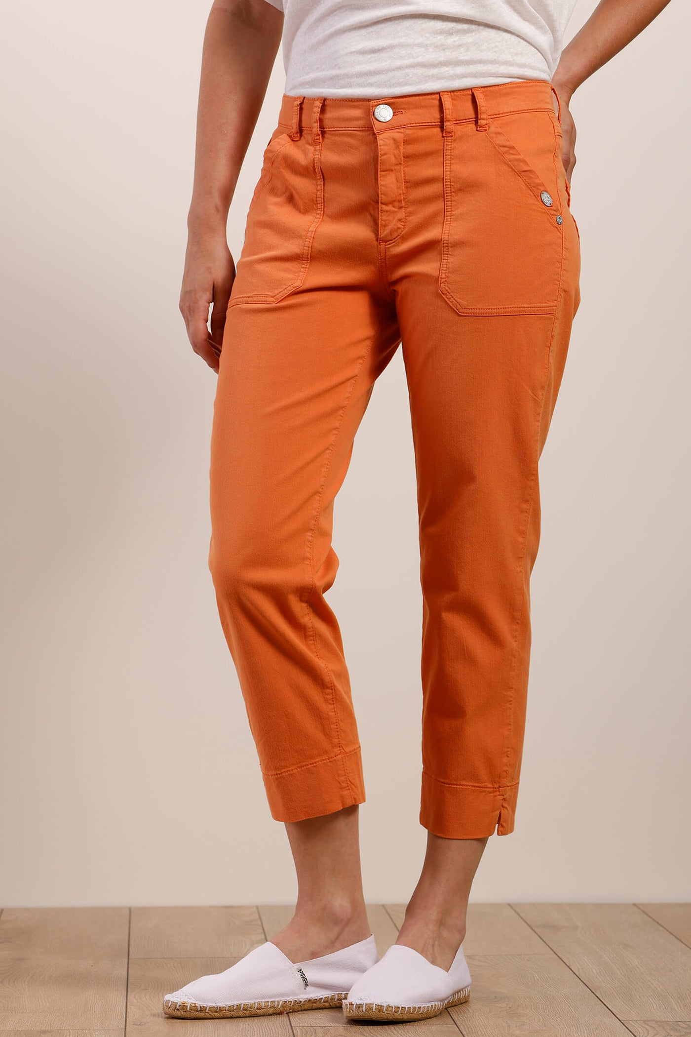 Mat De Misaine 34726 Pimoricou Cayenne Orange Cropped Trousers Shirley Allum