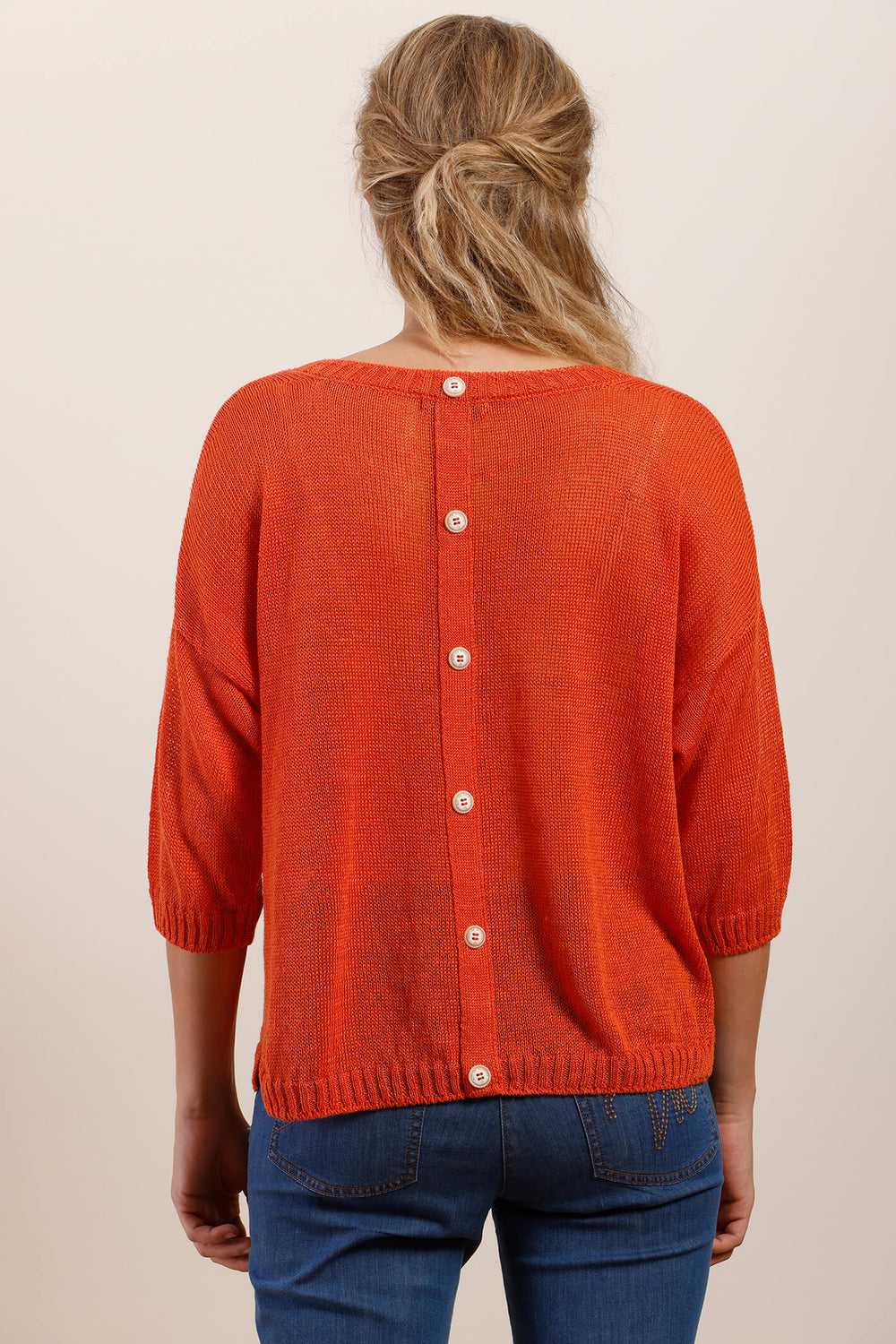 Mat De Misaine 524 Tobago Cayenne Orange Fine Knit Jumper - Shirley Allum Boutique