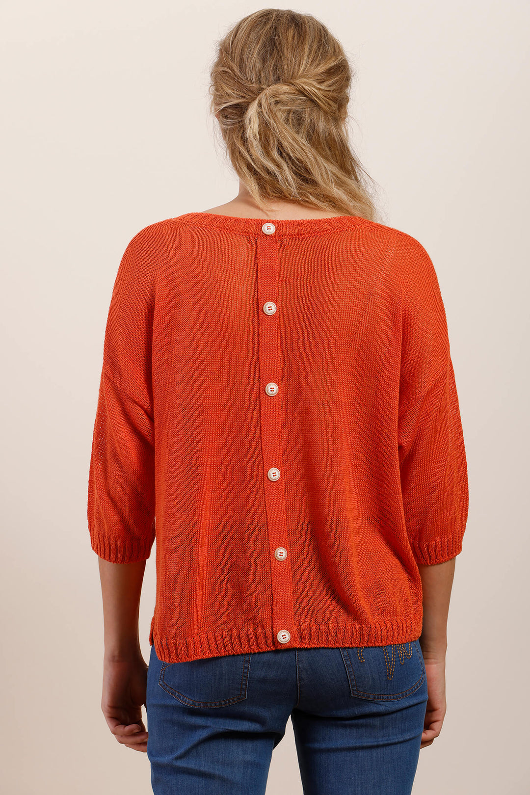 Mat De Misaine 524 Tobago Cayenne Orange Fine Knit Jumper - Shirley Allum Boutique