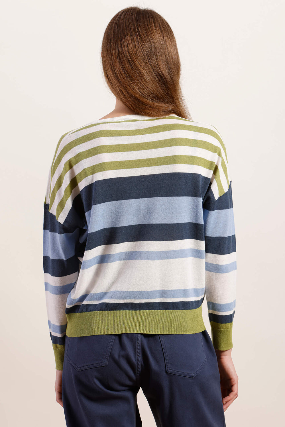 Mat De Misaine 534RP1 Tabarcan Evian Blue Green Stripe Jumper - Shirley Allum Boutique