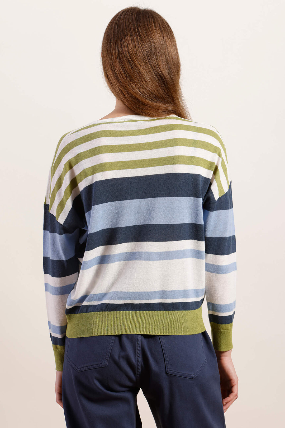 Mat De Misaine 534RP1 Tabarcan Evian Blue Green Stripe Jumper - Shirley Allum Boutique