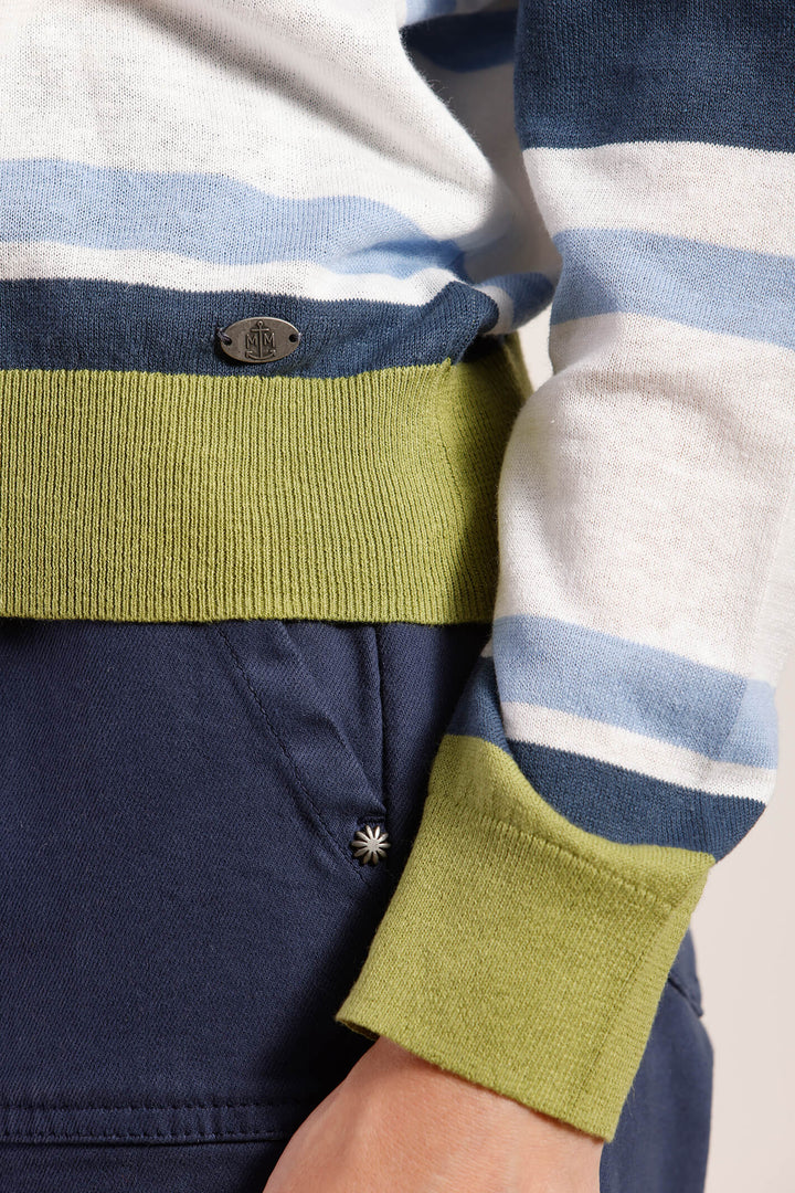 Mat De Misaine 534RP1 Tabarcan Evian Blue Green Stripe Jumper - Shirley Allum Boutique