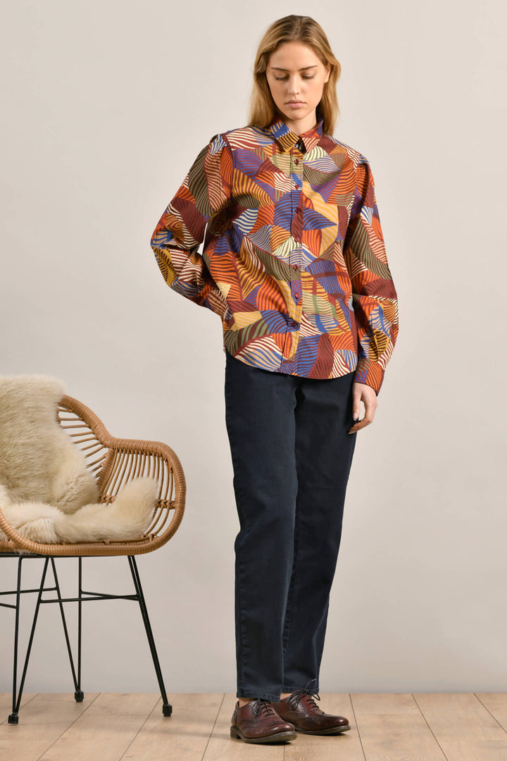 Mat De Misaine Cadran 3054 I30 Purple Multi Print Shirt - Shirley Allum Boutique