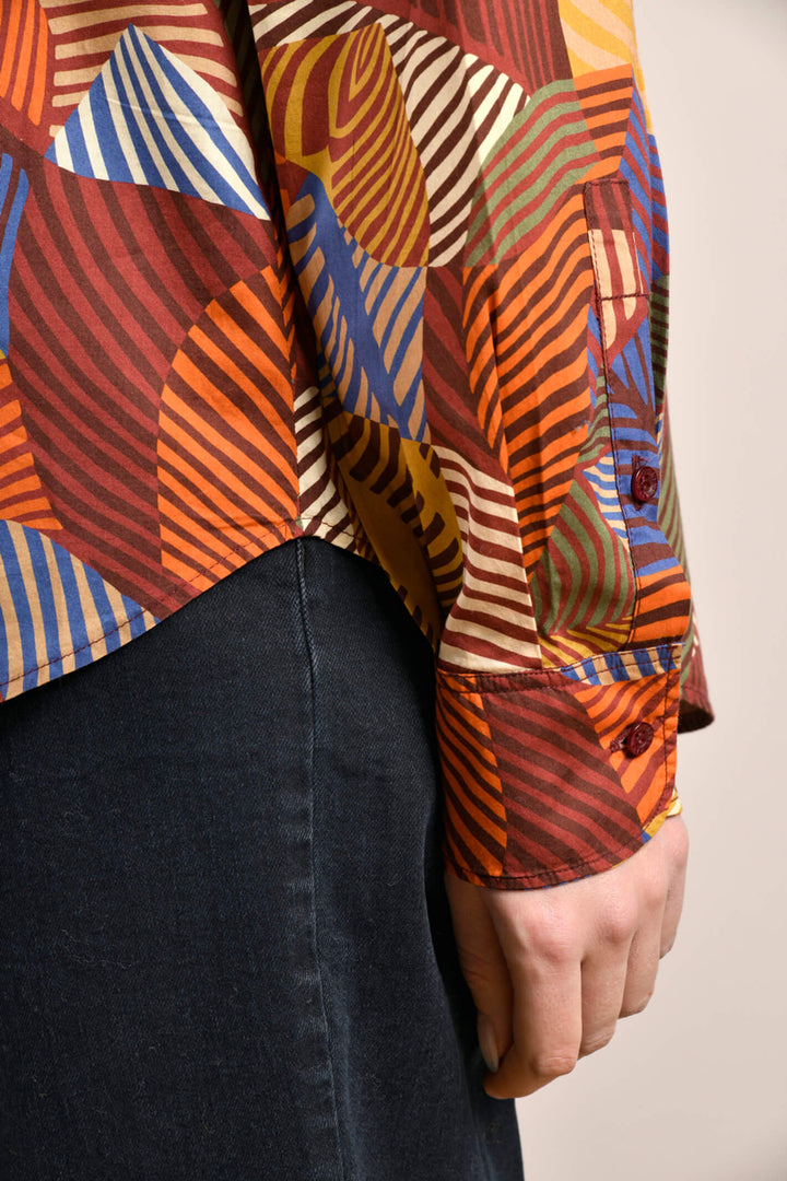 Mat De Misaine Cadran 3054 I30 Purple Multi Print Shirt - Shirley Allum Boutique