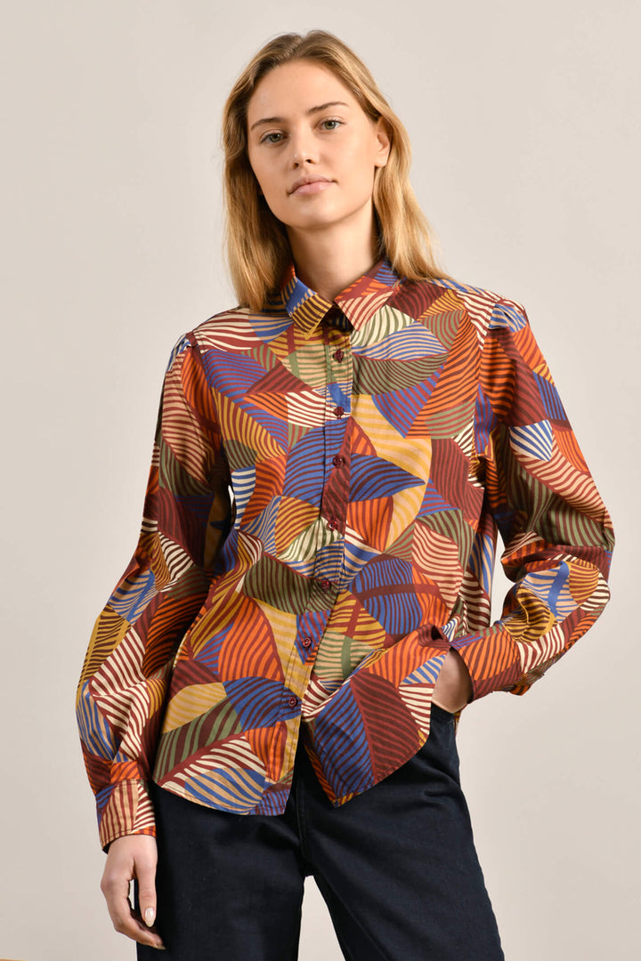 Mat De Misaine Cadran 3054 I30 Purple Multi Print Shirt - Shirley Allum Boutique