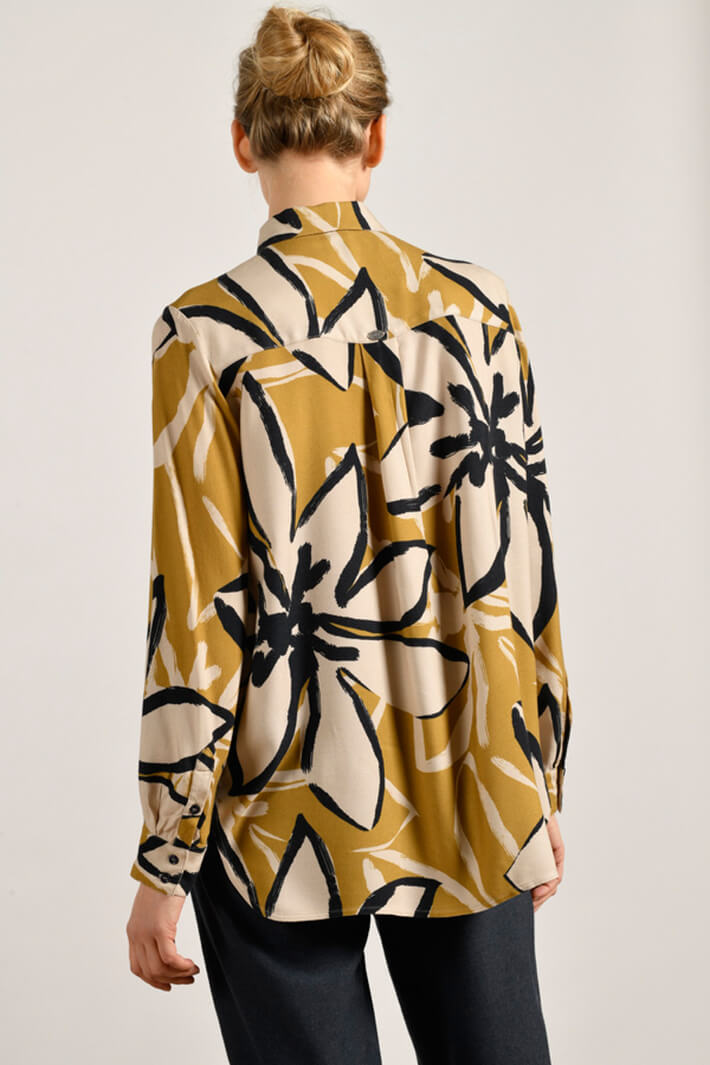 Mat De Misaine Colline 2391 Golden Brown Print Shirt - Shirley Allum Boutique