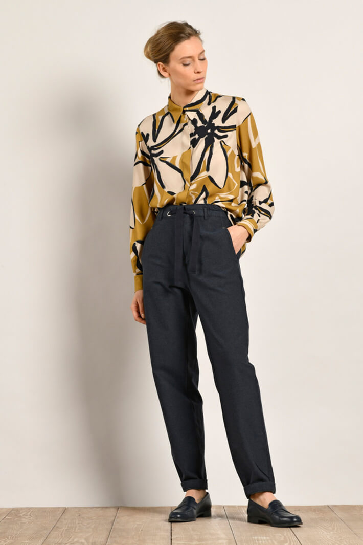 Mat De Misaine Colline 2391 Golden Brown Print Shirt - Shirley Allum Boutique