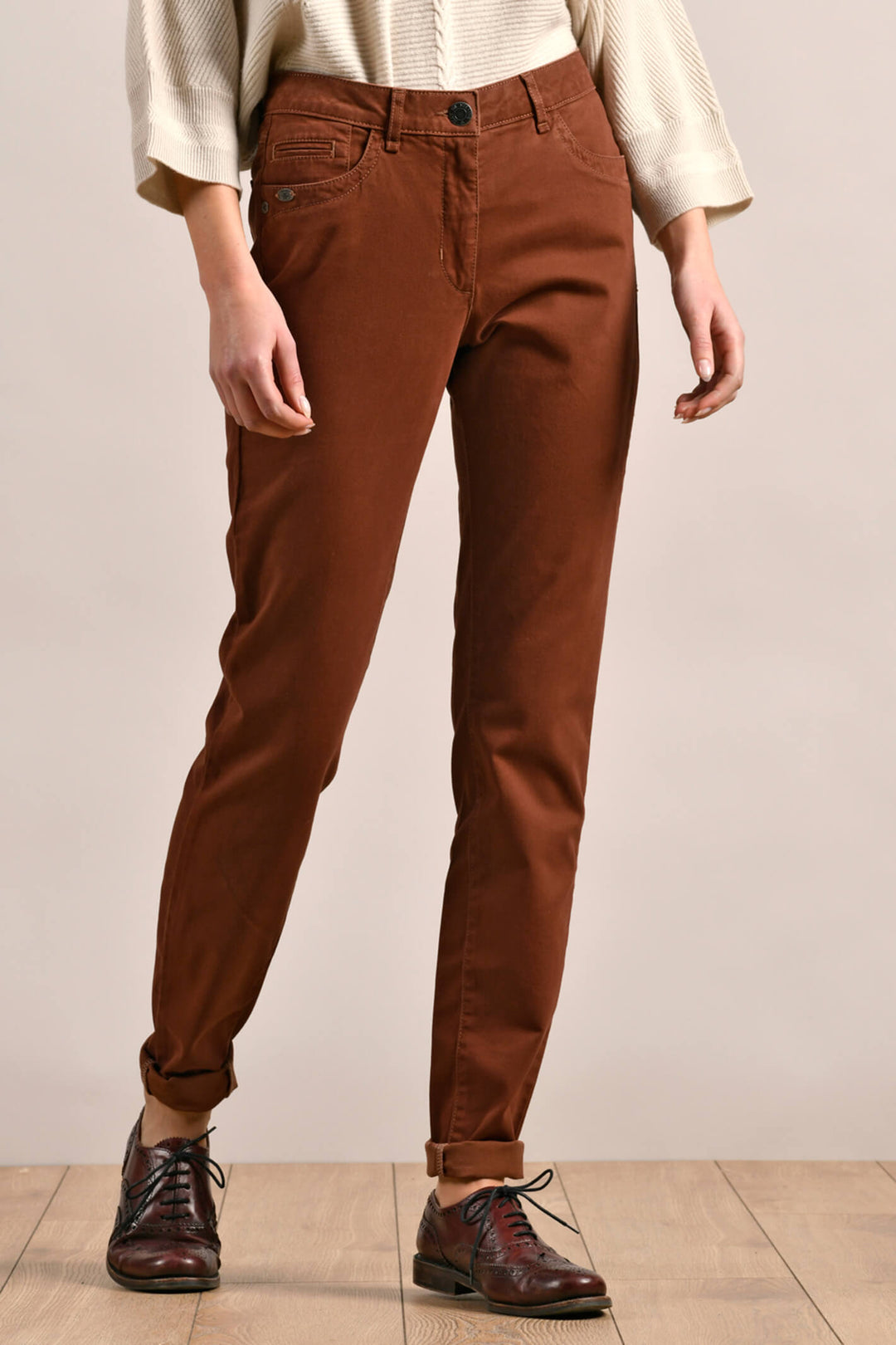 Mat De Misaine Pearl-34727 U703 Chocolat Brown Jeans - Shirley Allum Boutique