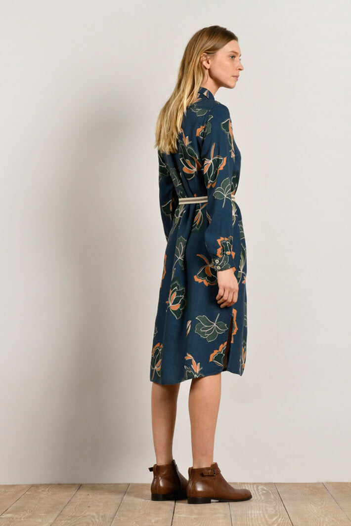 Mat De Misaine Rome 20188 Blue Sage Print Shirt Dress - Shirley Allum Boutique