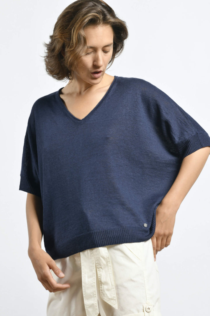 Mat De Misaine Tofi 556 Blue Celeste Navy Top - Shirley Allum Boutique