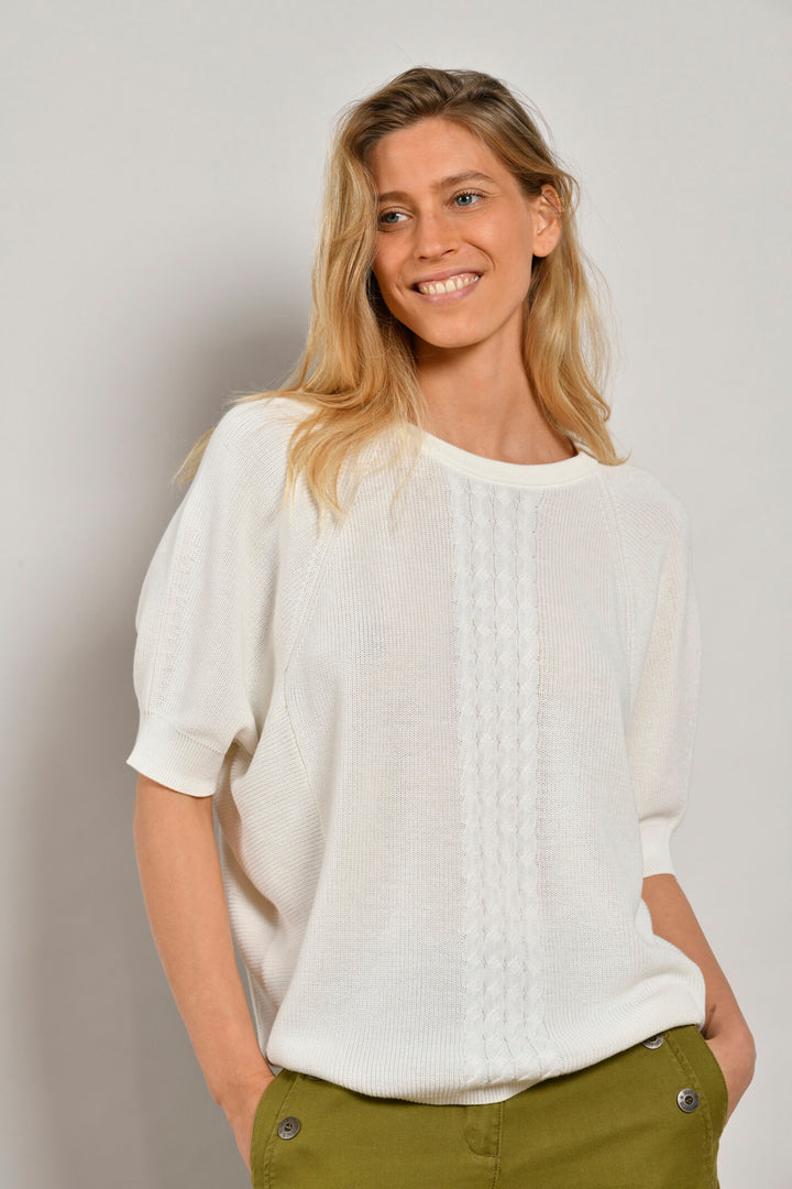 Mat De Misaine Tregon 522 U15 Calcaire Cream Poncho Jumper - Shirley Allum