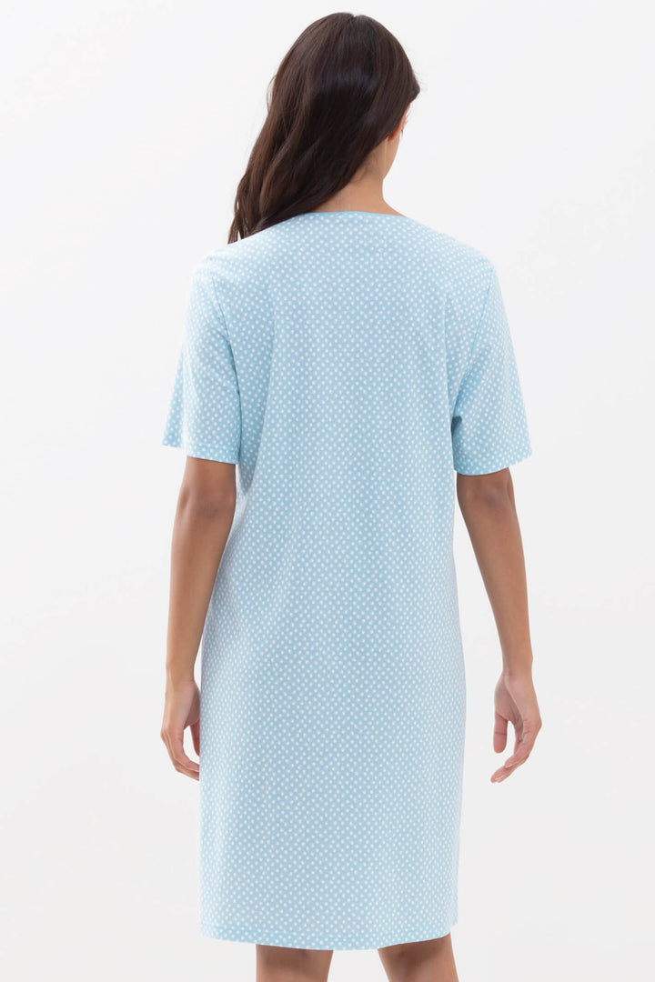 Mey 11193 309 Light Blue Polka Dot Short Sleeve Sleepshirt - Shirley Allum Boutique
