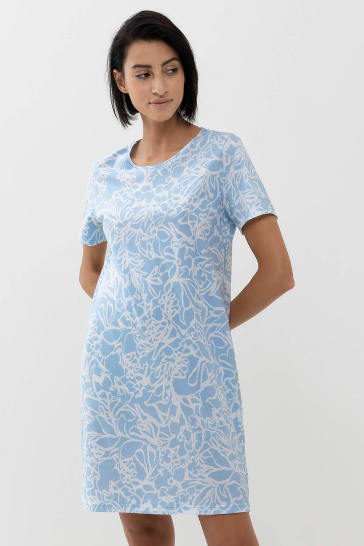 Mey 11233 309 Dream Blue Print Short Sleeve Sleepshirt