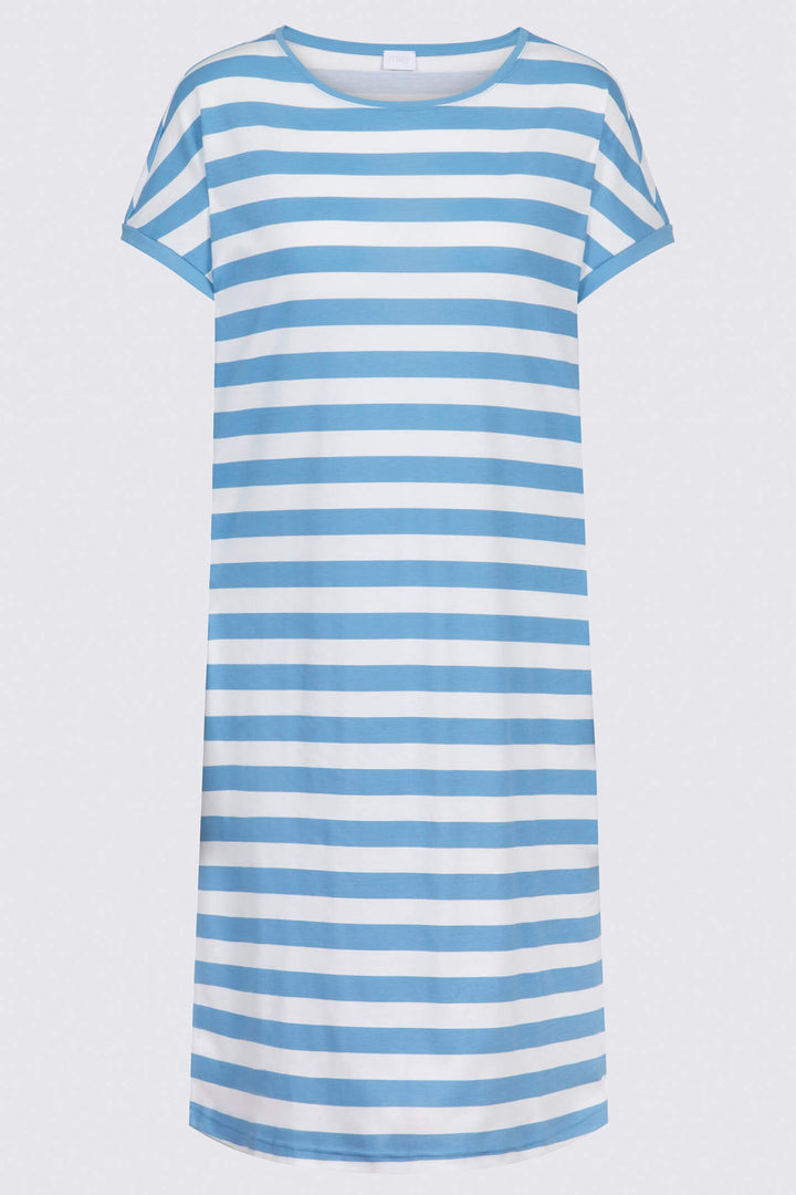 Mey 11235 268 Summer Blue Stripe Short Sleeve Sleepshirt - Shirley Allum Boutique