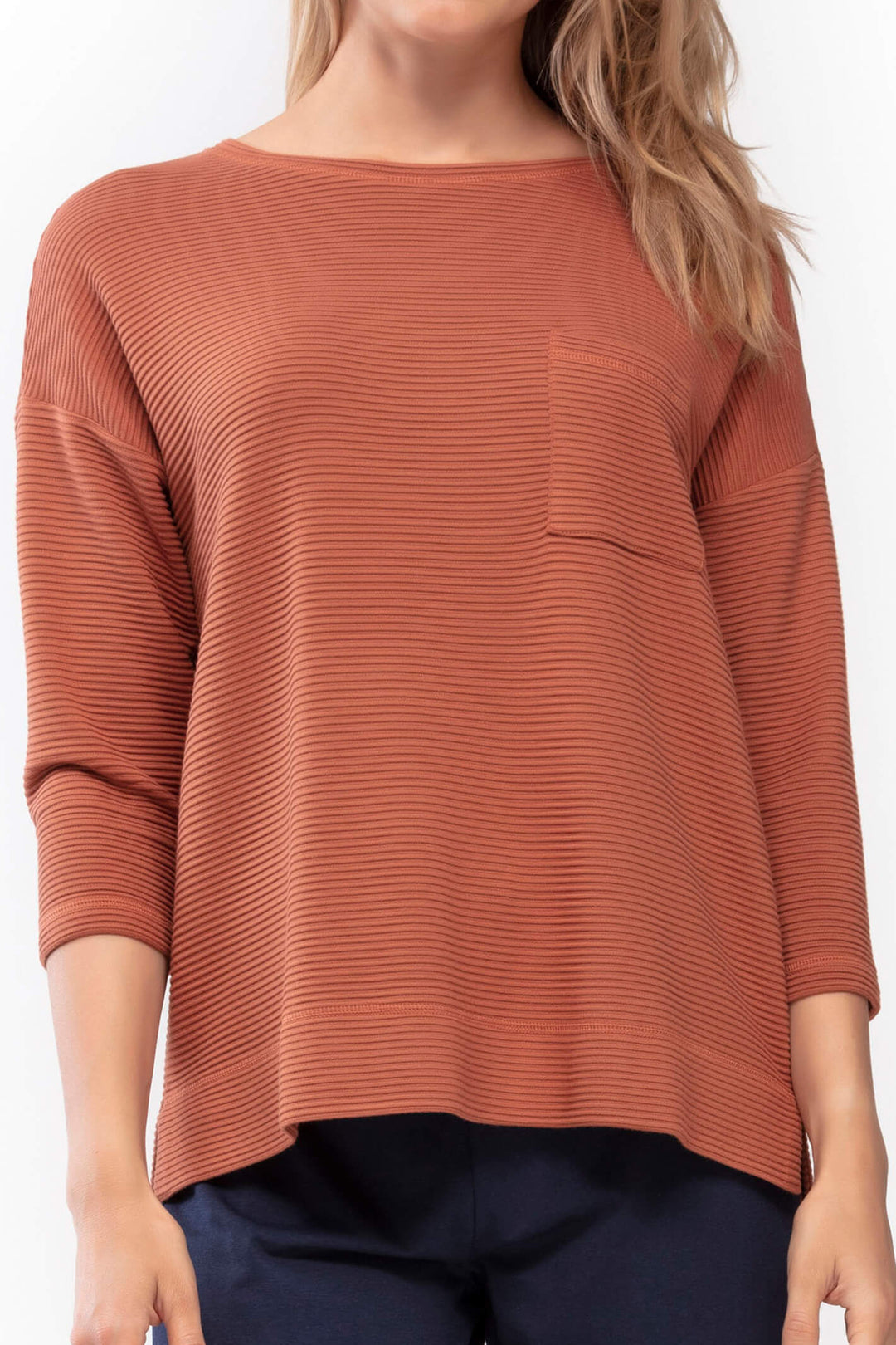 Mey 16538 Lia Brown Coffee Three Quarter Sleeve Jumper - Shirley Allum Boutique