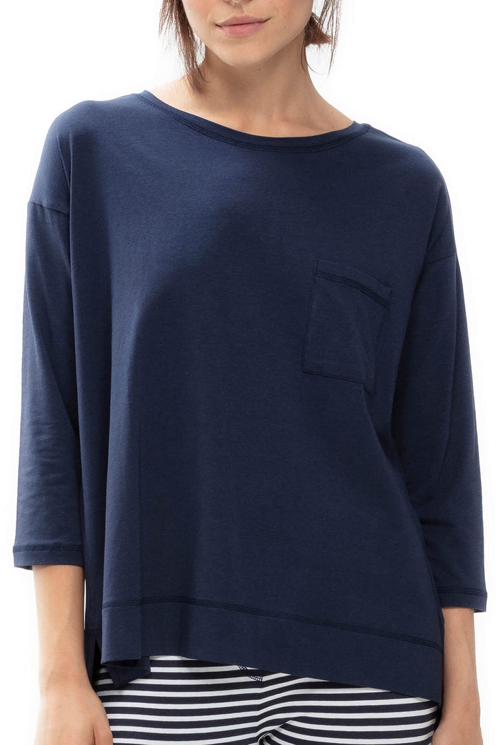 Mey 16806 Demi Night Blue Three Quarter Sleeve Top - Shirley Allum Boutique