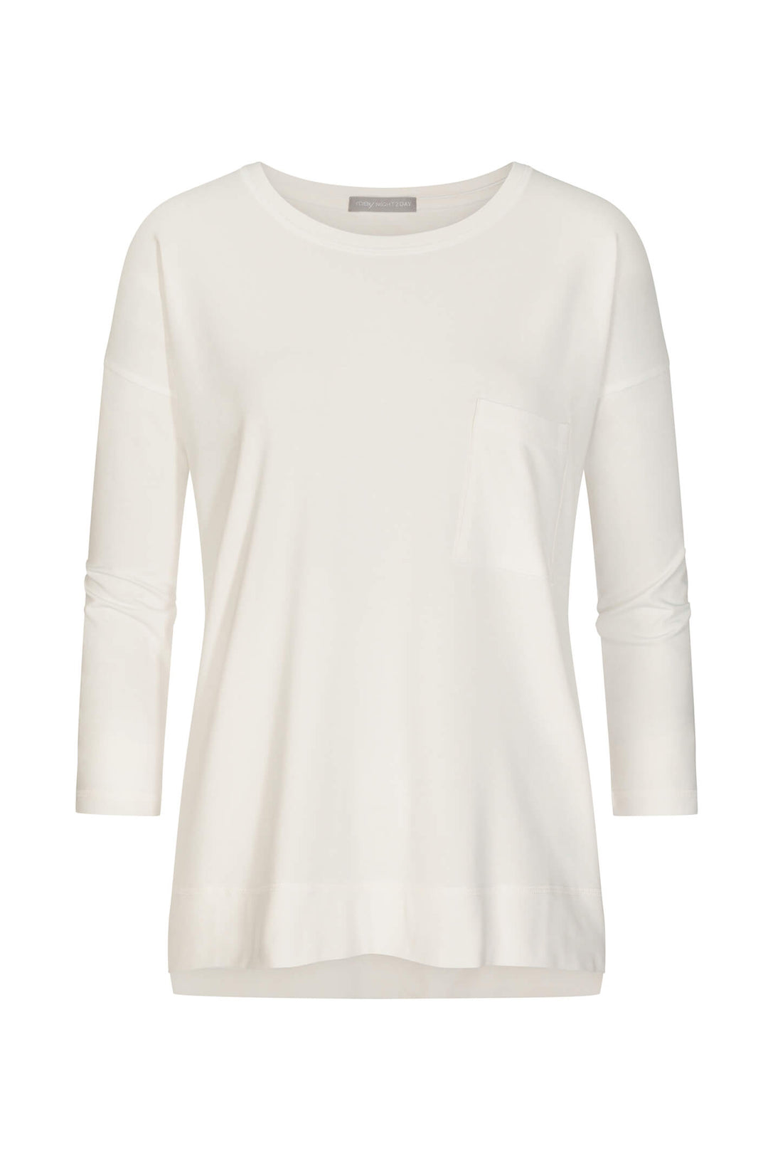 Mey 16806 Demi Secco White Three Quarter Sleeve Top - Shirley Allum Boutique