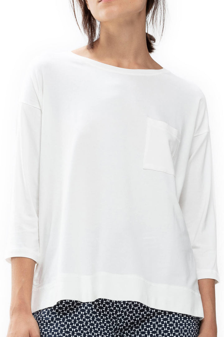 Mey 16806 Demi Secco White Three Quarter Sleeve Top - Shirley Allum Boutique