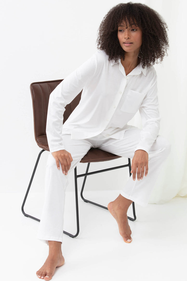 Mey 17207 1 White Sleepsation Pyjama Shirt Top - Shirley Allum Boutique