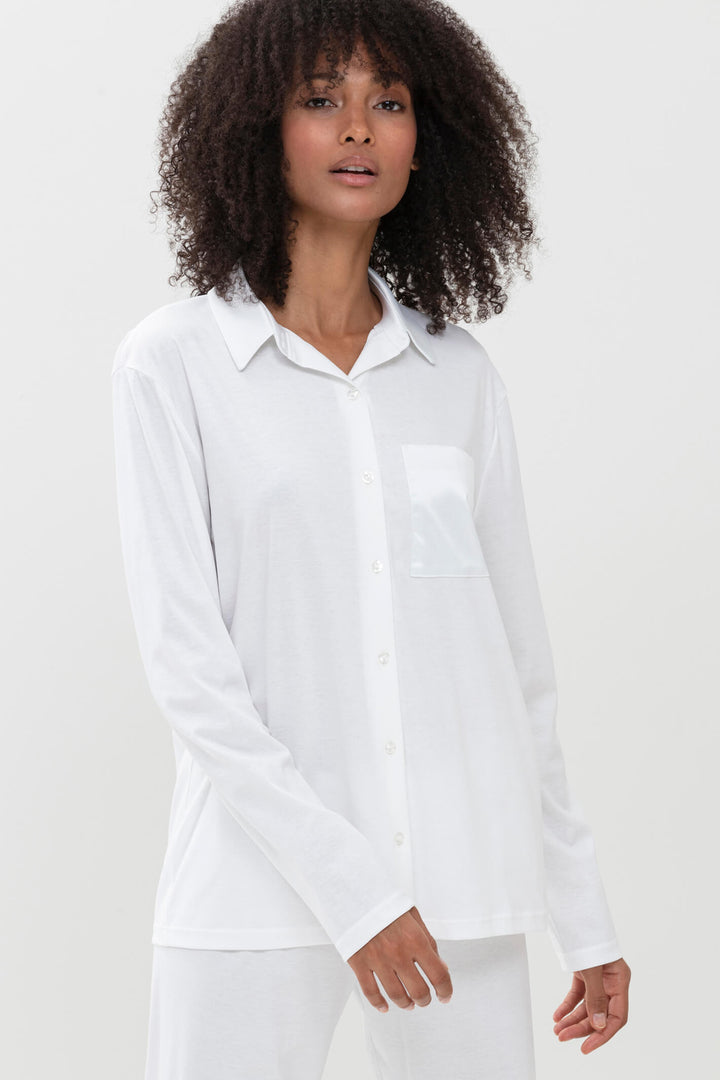 Mey 17207 1 White Sleepsation Pyjama Shirt Top - Shirley Allum Boutique