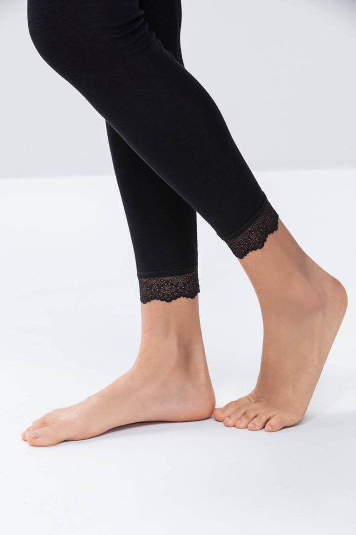 Mey 68001 Black Silk Touch Wool Legging - Shirley Allum Boutique