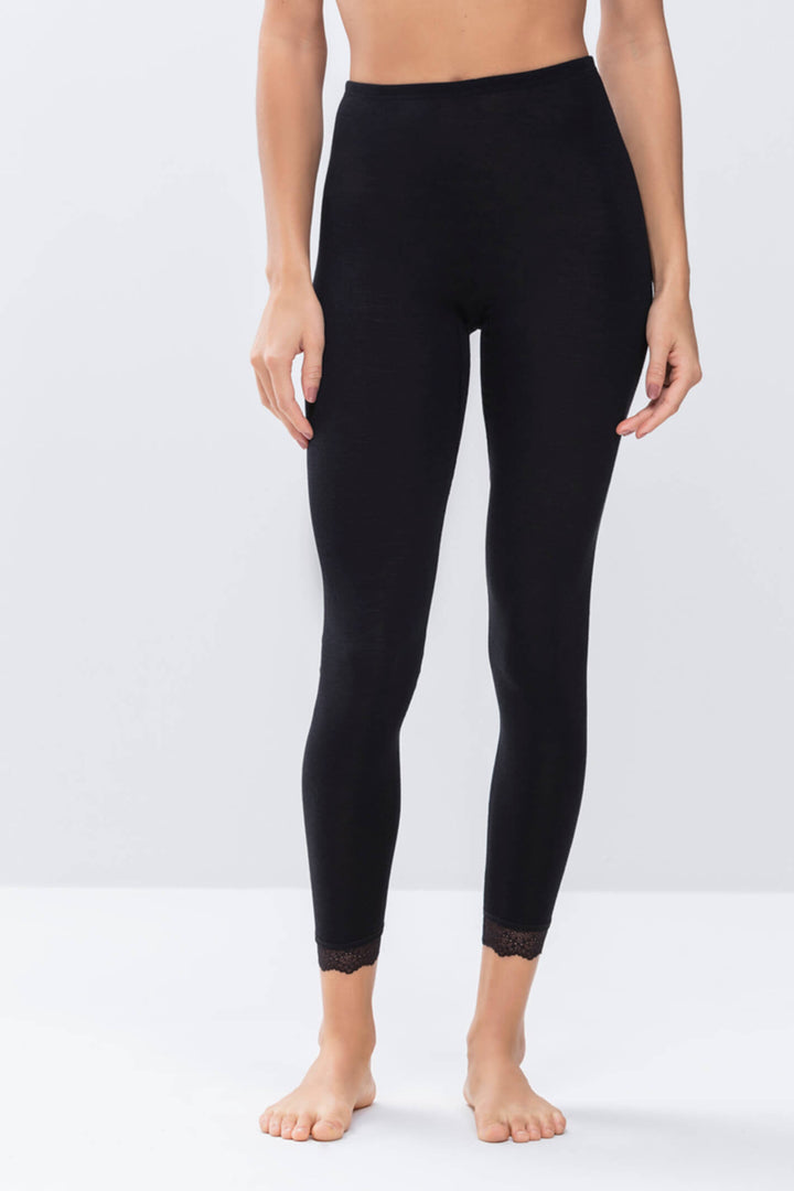 Mey 68001 Black Silk Touch Wool Legging - Shirley Allum Boutique