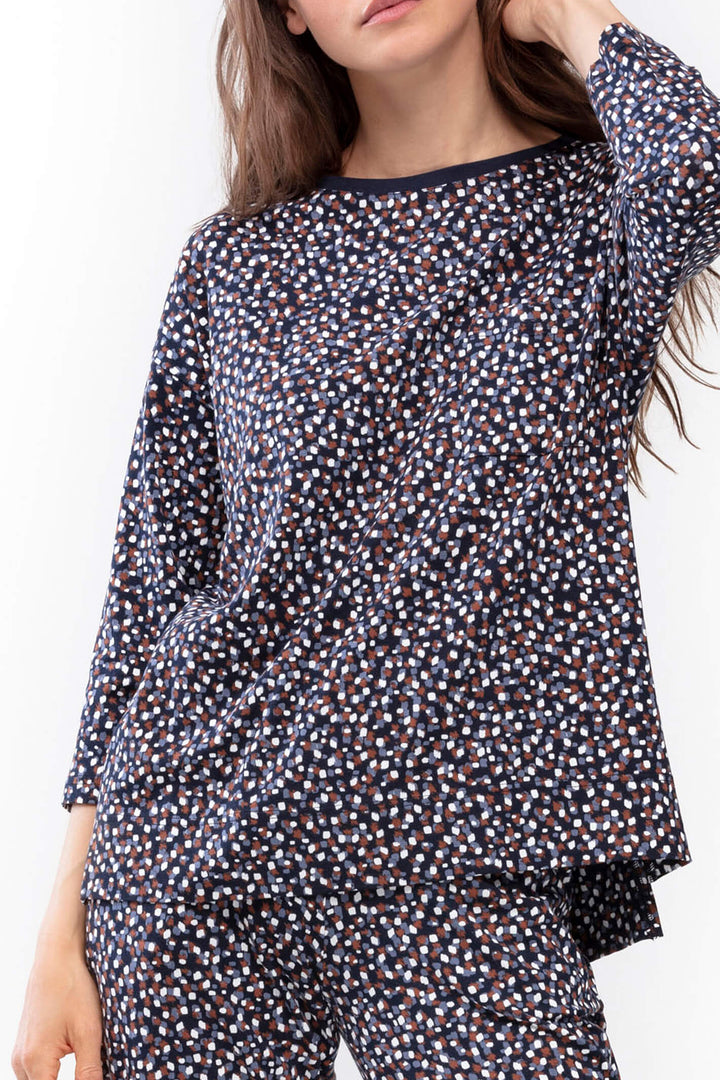 Mey 16528 Ronja Night Blue Navy Print Top - Shirley Allum Boutique