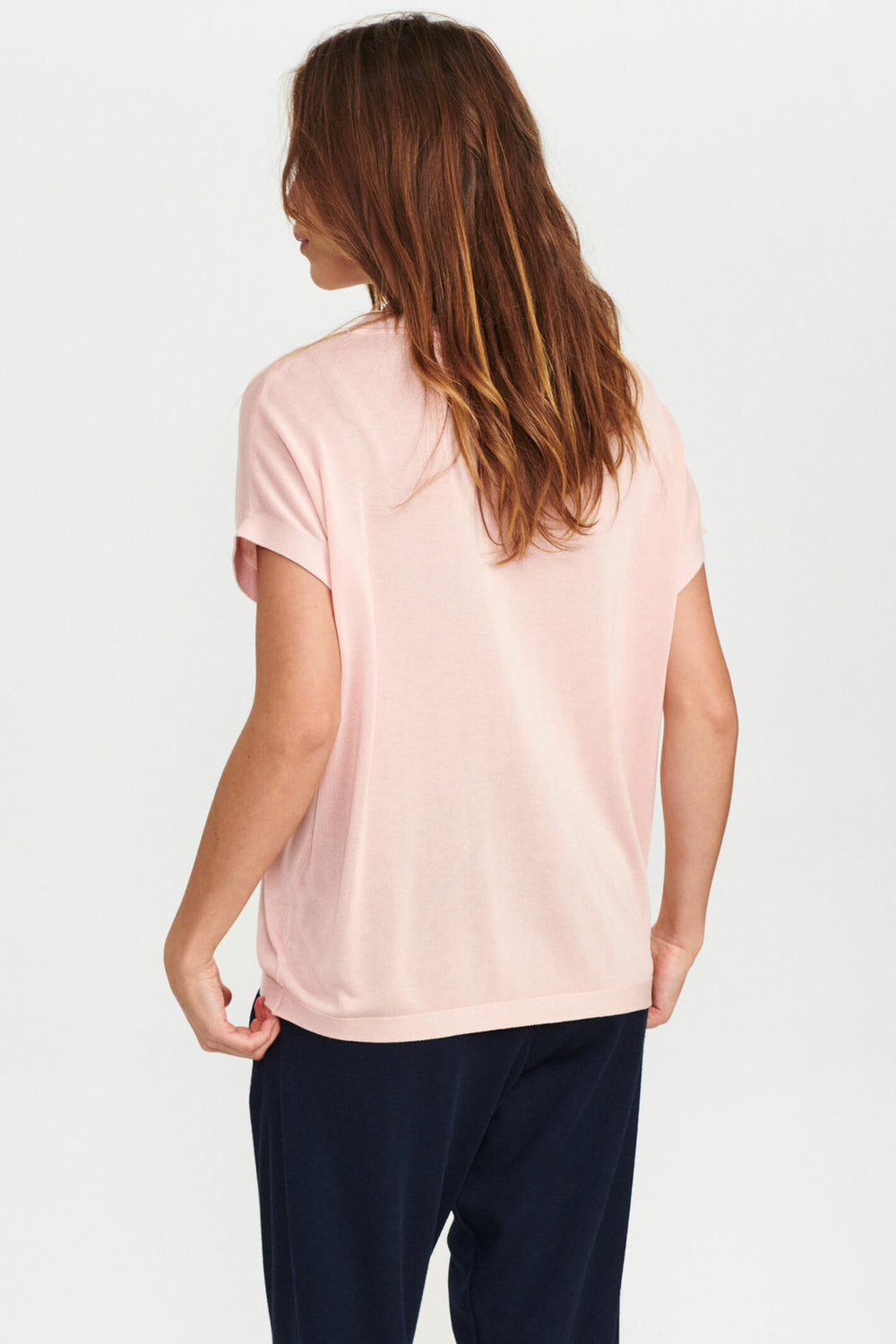 Numph 700270 Nudarlene Pink Short Sleeve Jumper - Shirley Allum Boutique