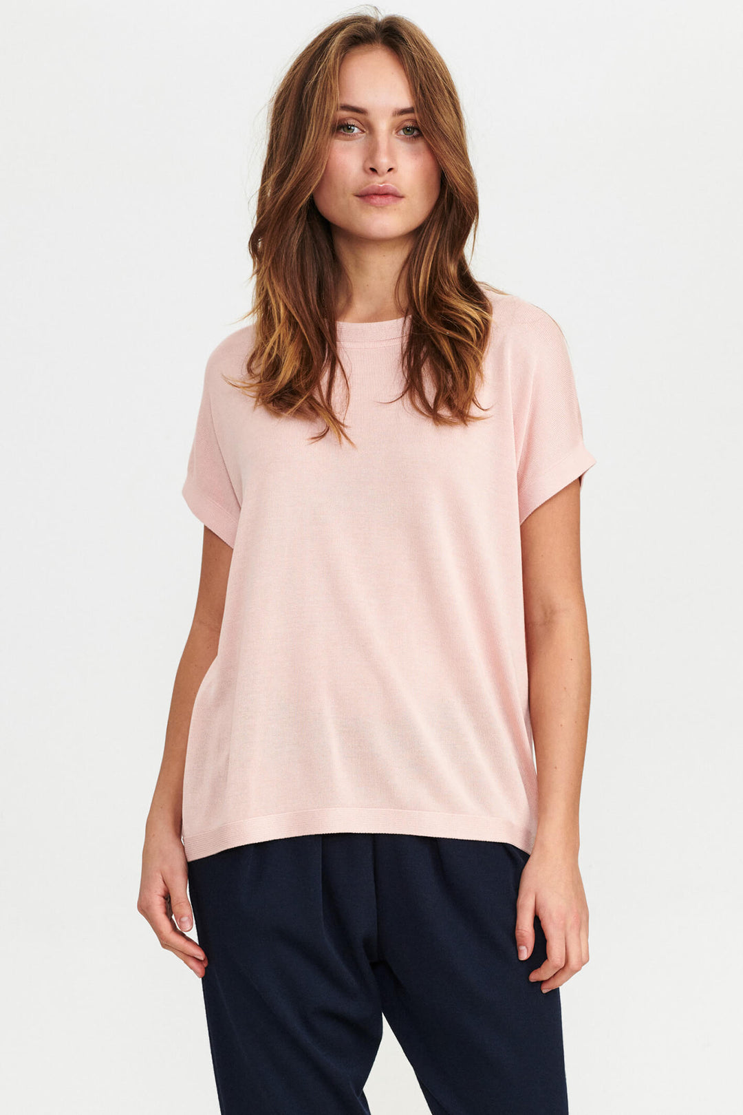 Numph 700270 Nudarlene Pink Short Sleeve Jumper - Shirley Allum Boutique