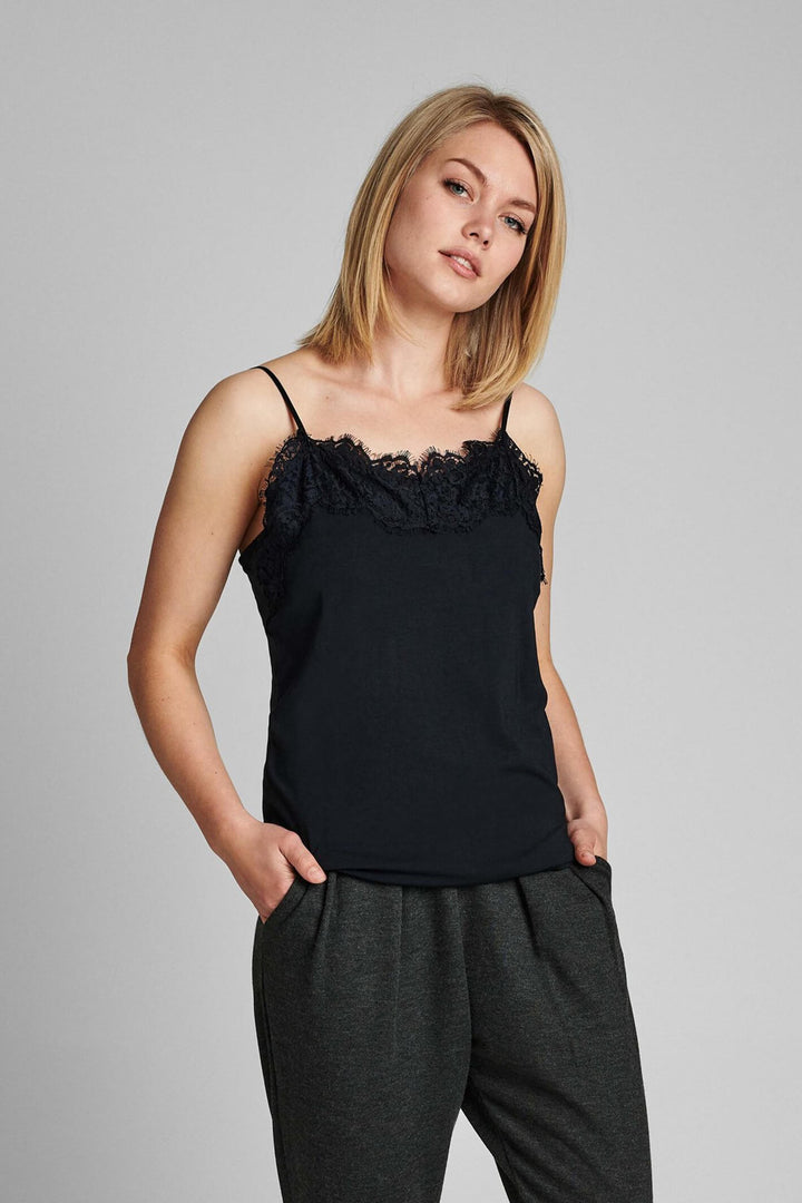 Numph 700272 Nubowie Black Singlet 0000 Caviar Cami - Shirley Allum