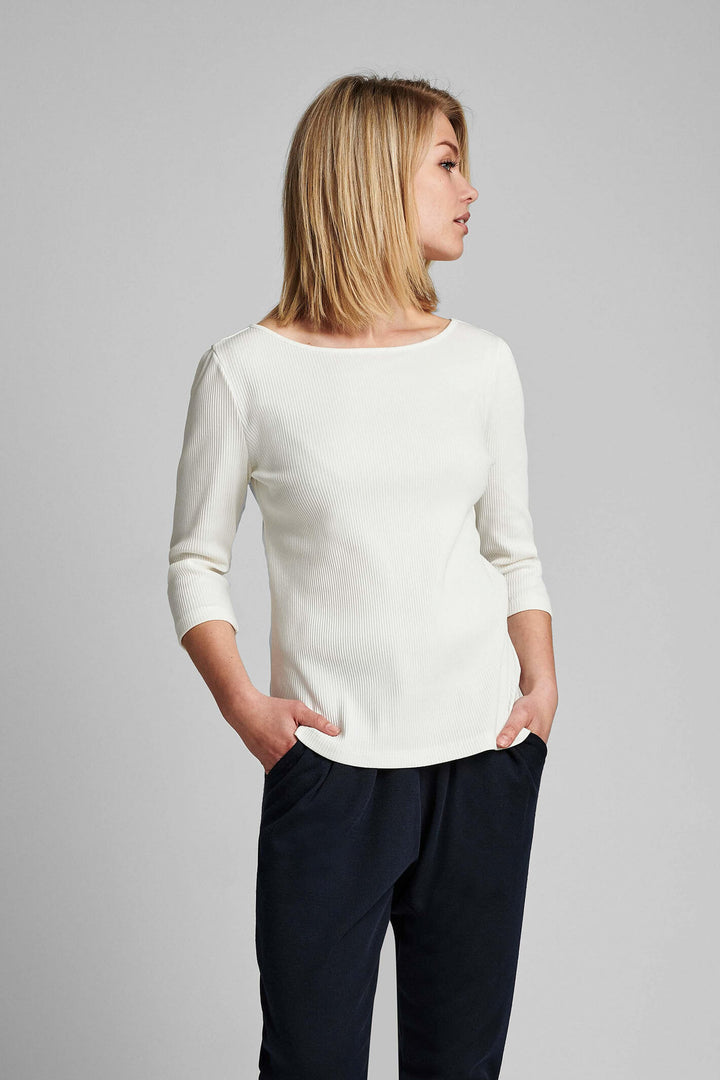 Numph 700319 Nudai Cloud Dancer Cream 9001 T-Shirt - Shirley Allum