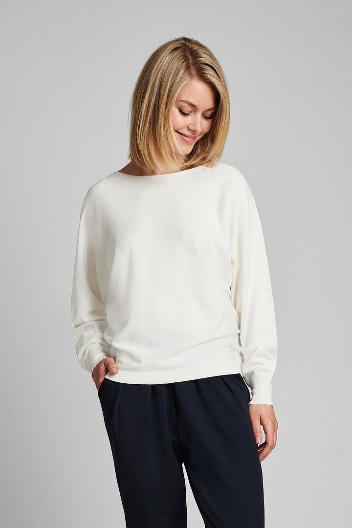 Numph 700321 Nudaya Pullover Jumper Cloud Dancer 9001 Cream - Shirley Allum#colour_cloud-dancer-9001-cream