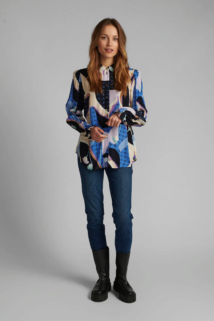 Numph 700354 Nucasey Dark Sapphire 3038 Blue Shirt - Shirley Allum