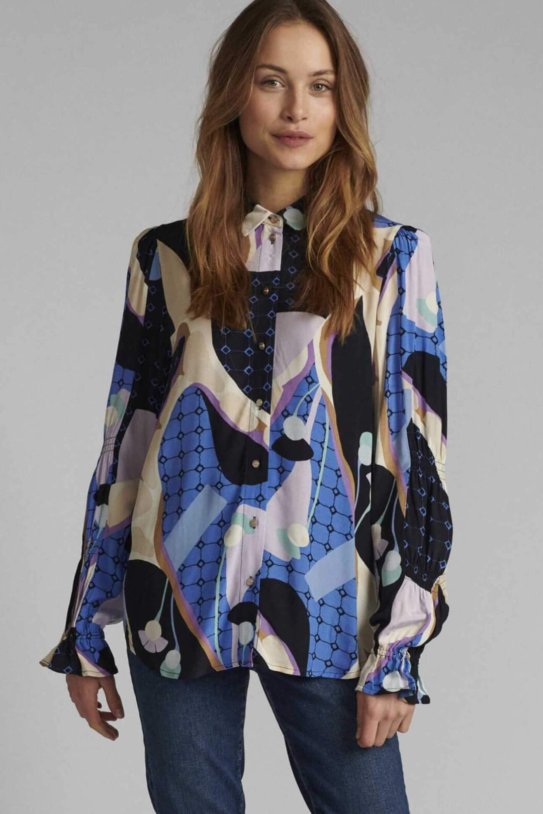 Numph 700354 Nucasey Dark Sapphire 3038 Blue Shirt - Shirley Allum