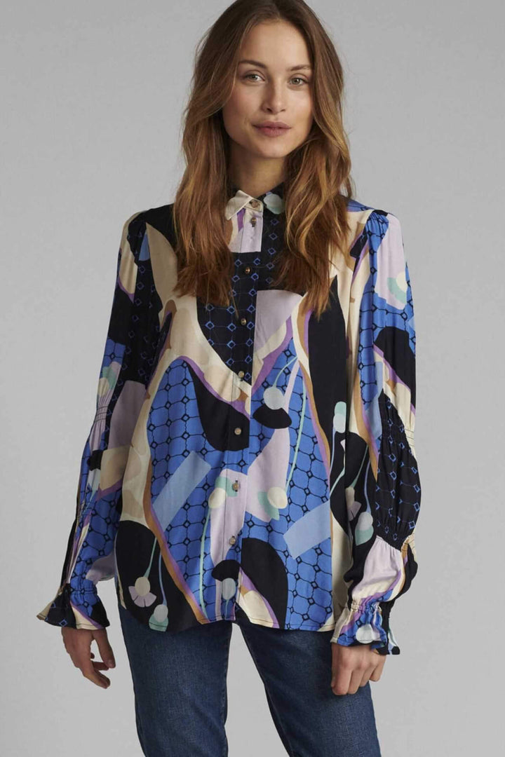 Numph 700354 Nucasey Dark Sapphire 3038 Blue Shirt - Shirley Allum