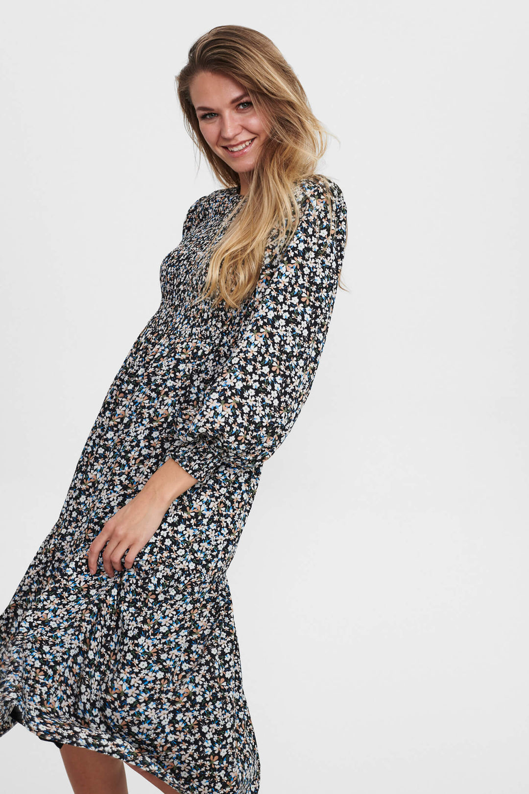 Numph 700461 Nucaltum 3088 Blue Della Robbia Dress - Shirley Allum Boutique