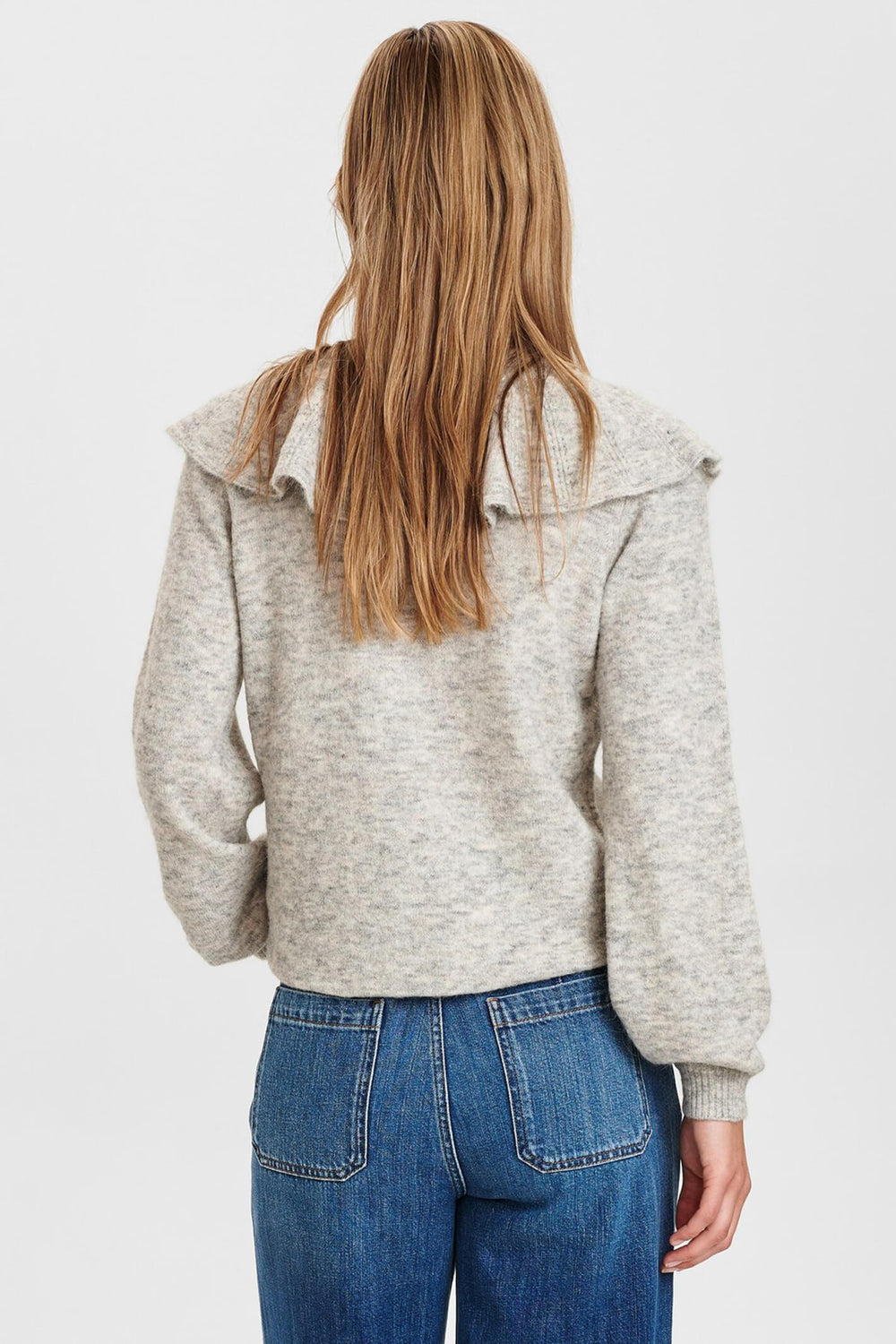 Numph 700956 Nucathay 0510 Light Grey Cardigan - Shirley Allum Boutique