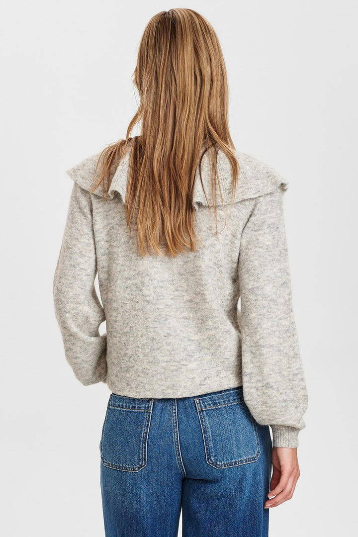 Numph 700956 Nucathay 0510 Light Grey Cardigan - Shirley Allum Boutique