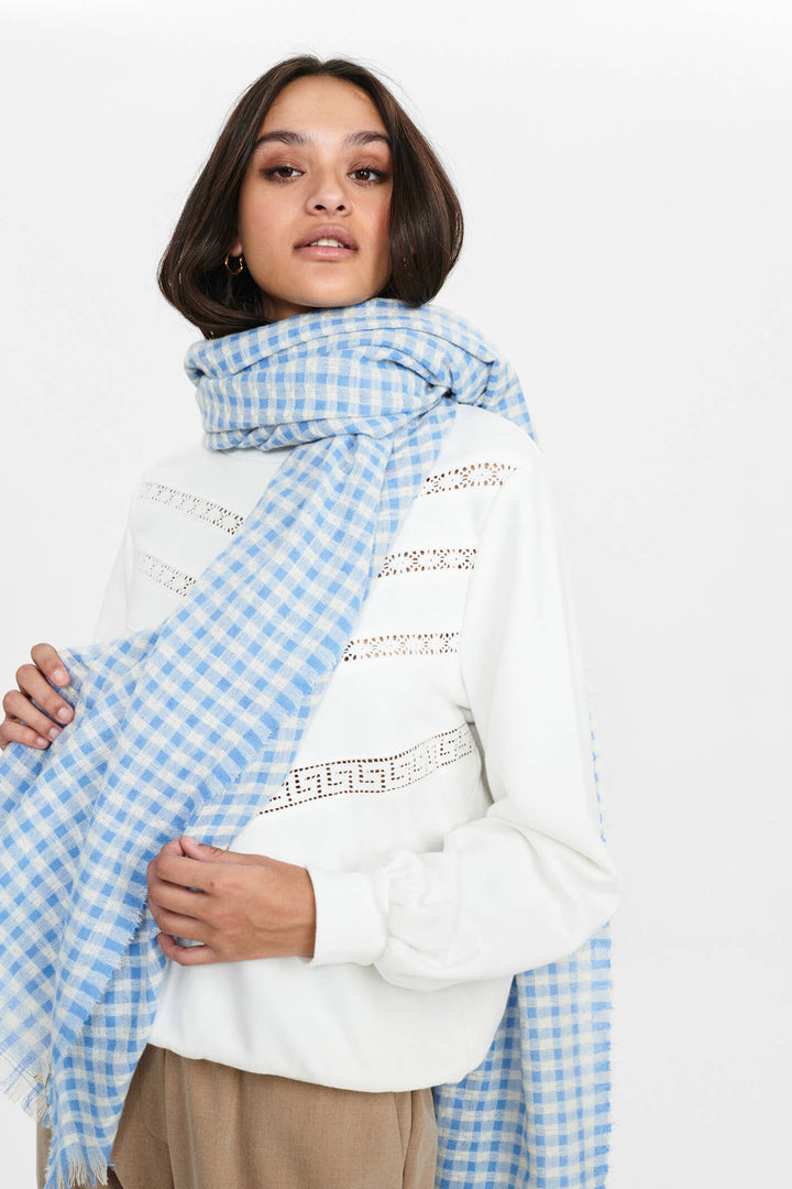 Numph 701483 Nufleurie 3088 Blue Della Robbia Scarf - Shirley Allum Boutique