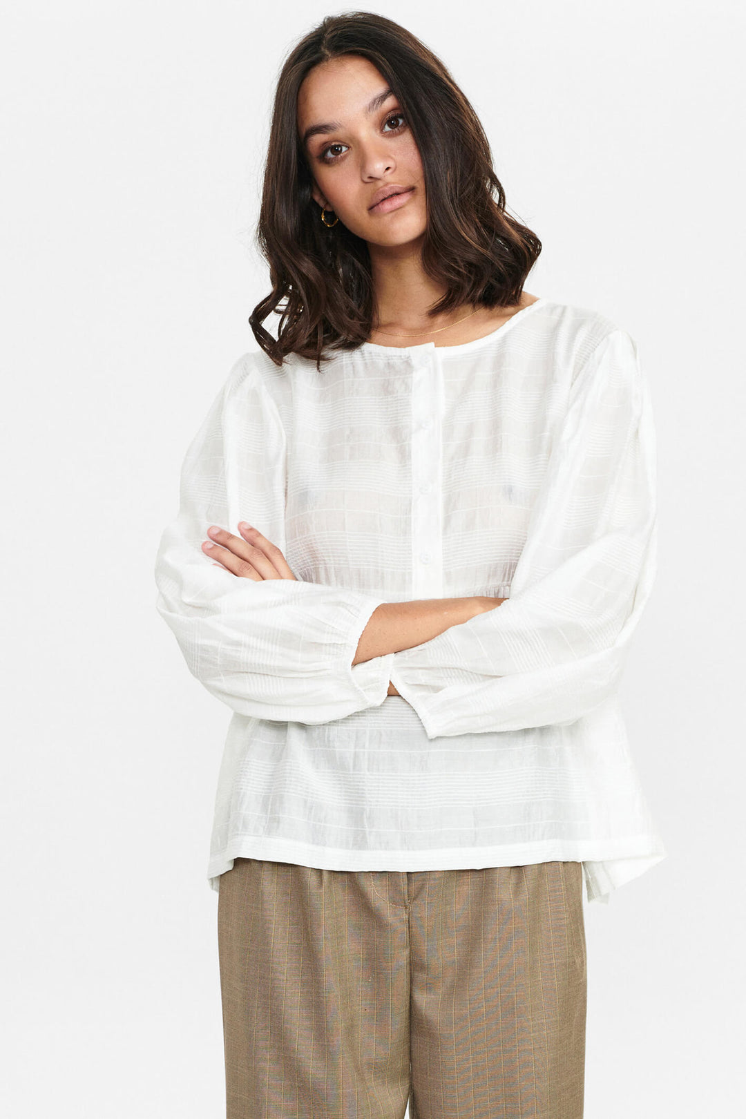 Numph 701700 Nuester 9001 Cream Cloud Dancer Top - Shirley Allum Boutique