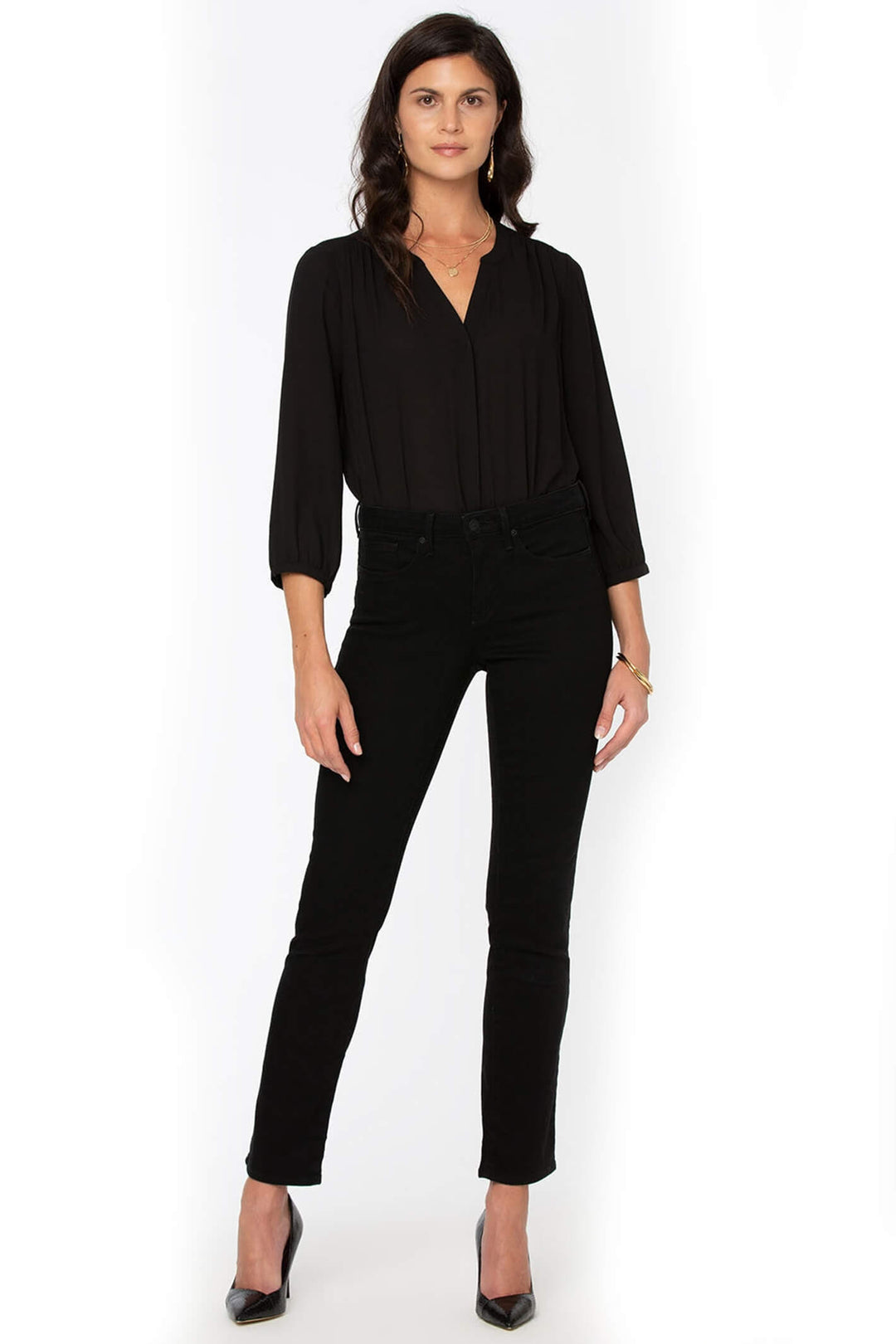 NYDJ MNBBSS8518 Sheri Slim Black Jeans - Shirley Allum Boutique