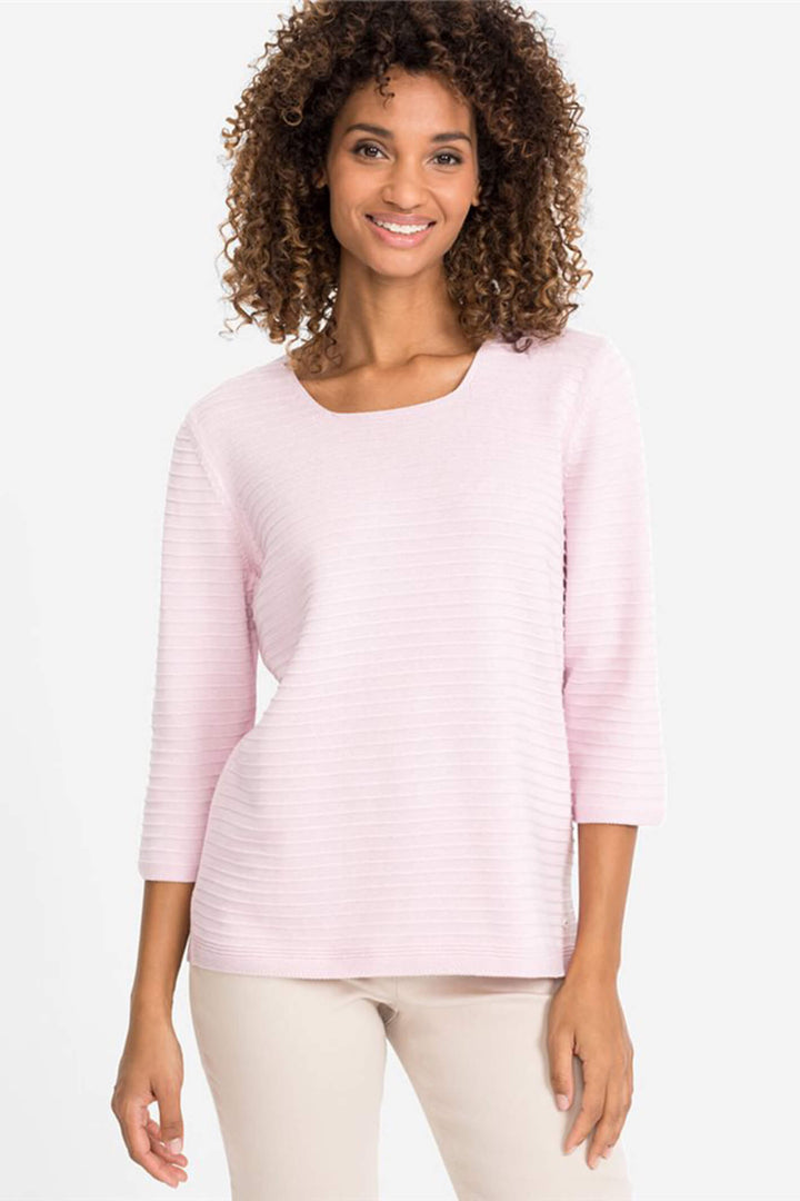 Olsen 11000753 Rose Pink Ribbed Jumper - Shirley Allum Boutique