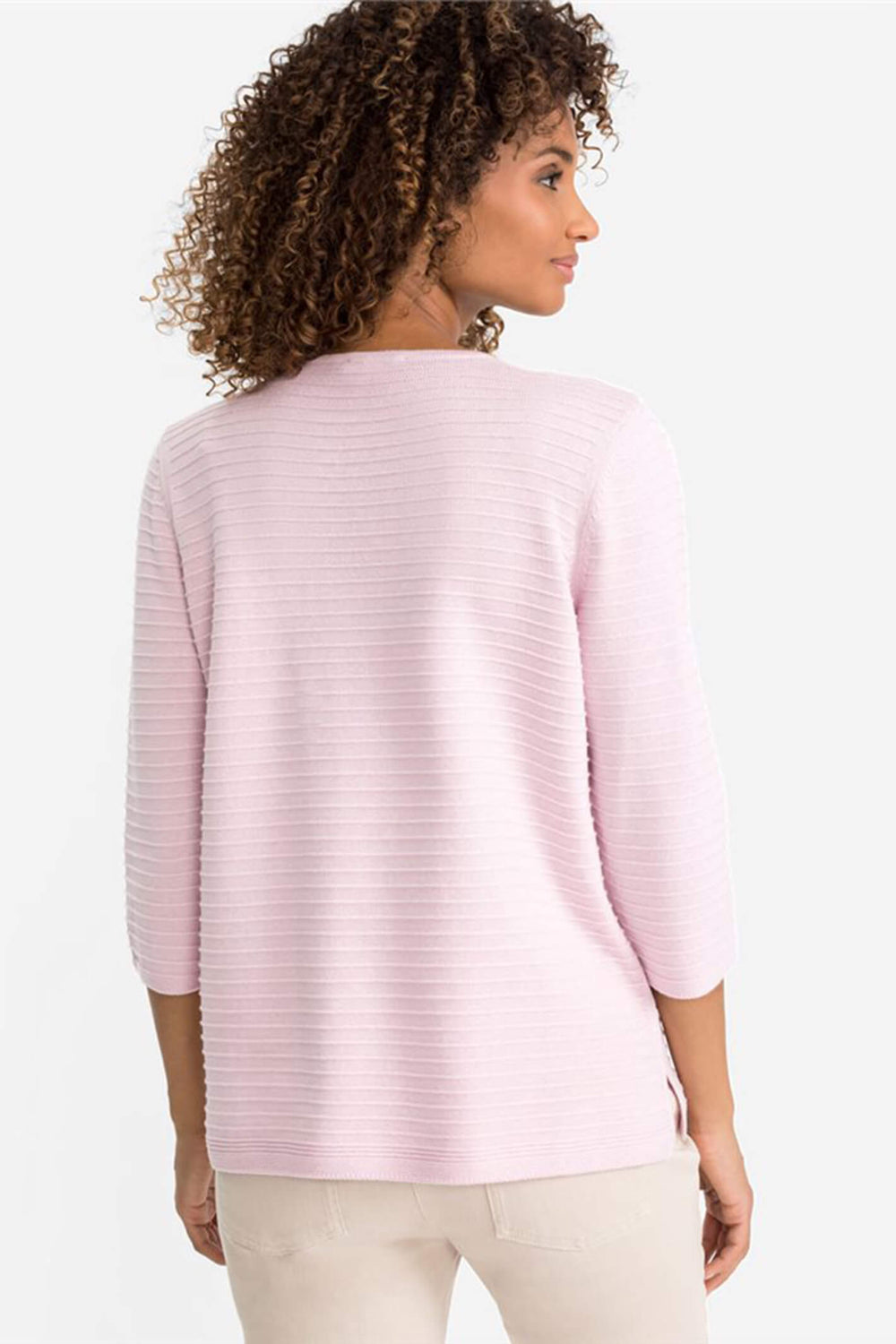 Olsen 11000753 Rose Pink Ribbed Jumper - Shirley Allum Boutique