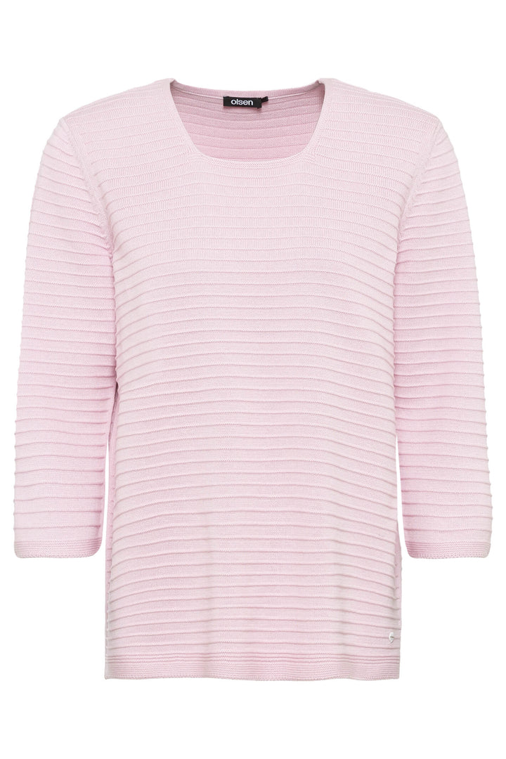 Olsen 11000753 Rose Pink Ribbed Jumper - Shirley Allum Boutique