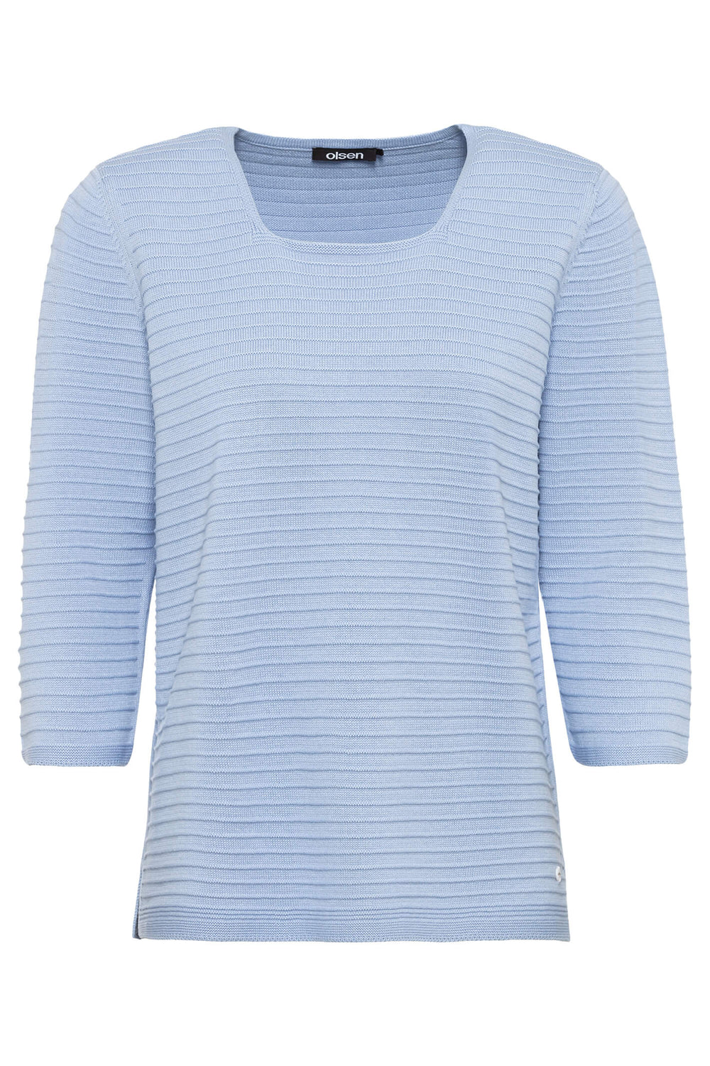 Olsen 11000753 Sky Blue Ribbed Jumper - Shirley Allum Boutique