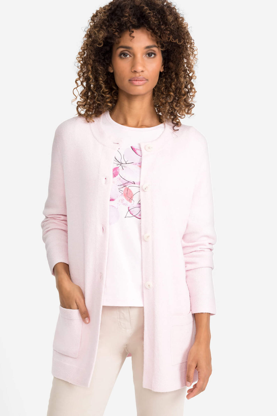 Olsen 11003961 Rose Pink Cardigan - Shirley Allum Boutique