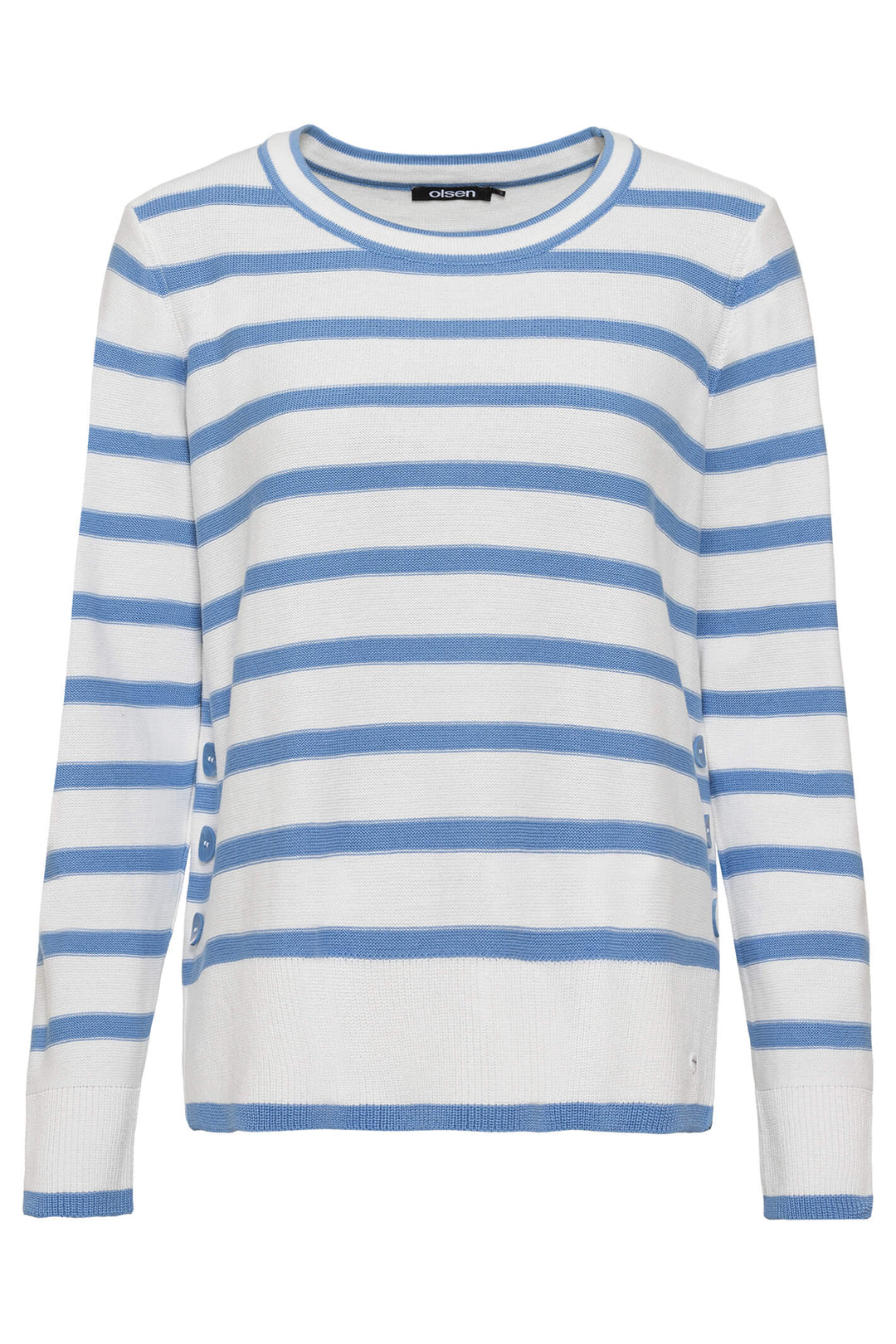 Olsen 11003977 Cornflower Blue Stripe Jumper - Shirley Allum Boutique